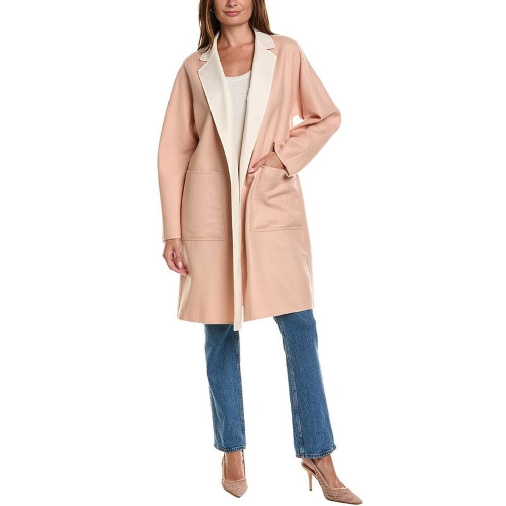 Lafayette 148 New York Womens  Wool & Silk Reversible Coat, Beige